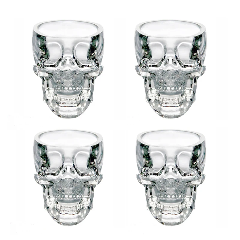 4 шт./лот хрустальный бокал для вина с черепом Готическая стеклянная чашка водки