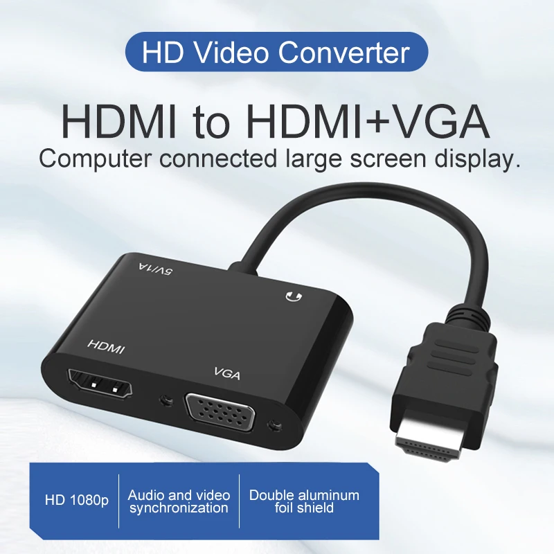 HDMI к VGA 1080P Высокое Скорость адаптер разъём папа Женский Разъем 3 5 мм Джек аудио