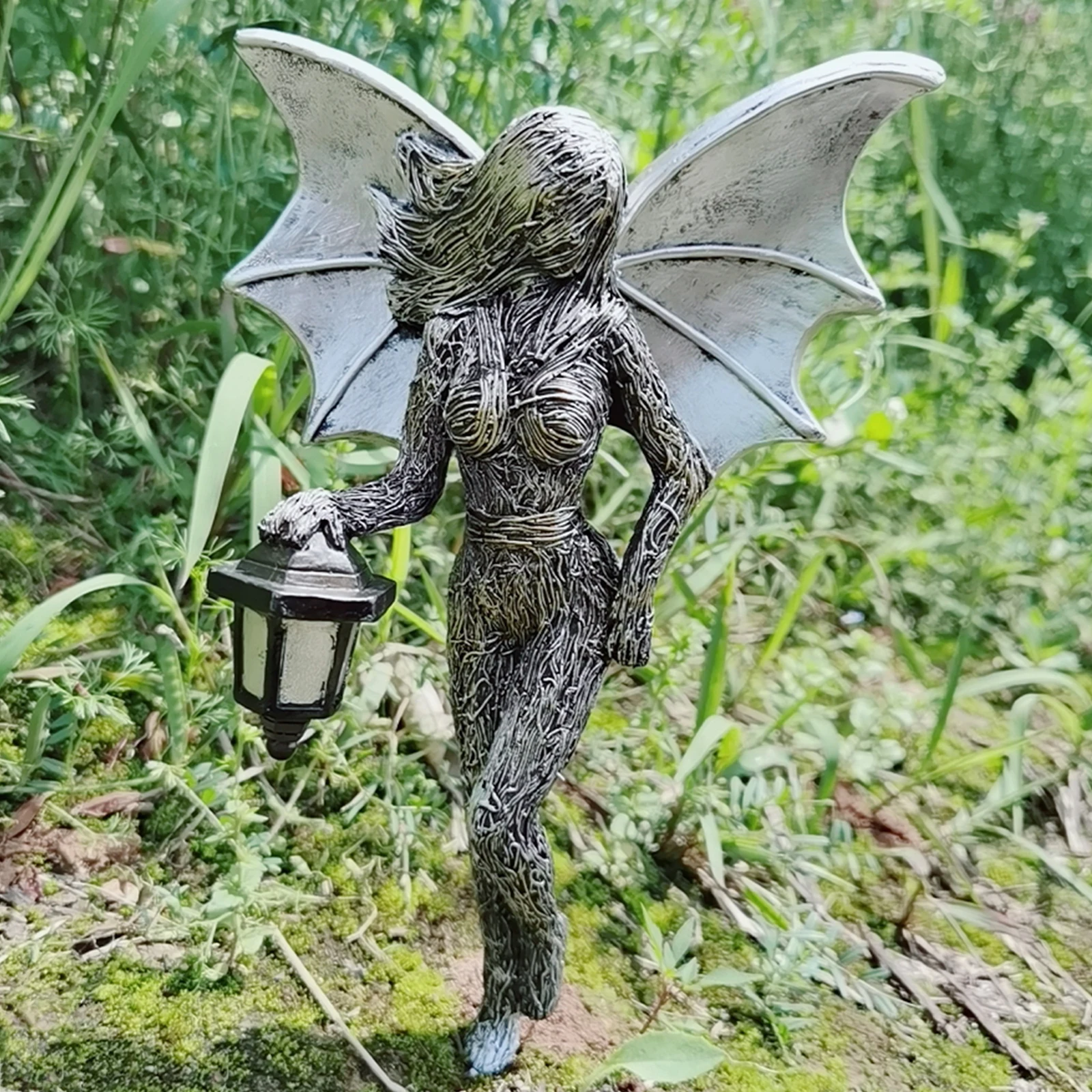 

Садовая декоративная статуя Ангел девушка Носите фонарик полимерные поделки нежная статуя в форме ангела эльф с фонариком искусство искус...