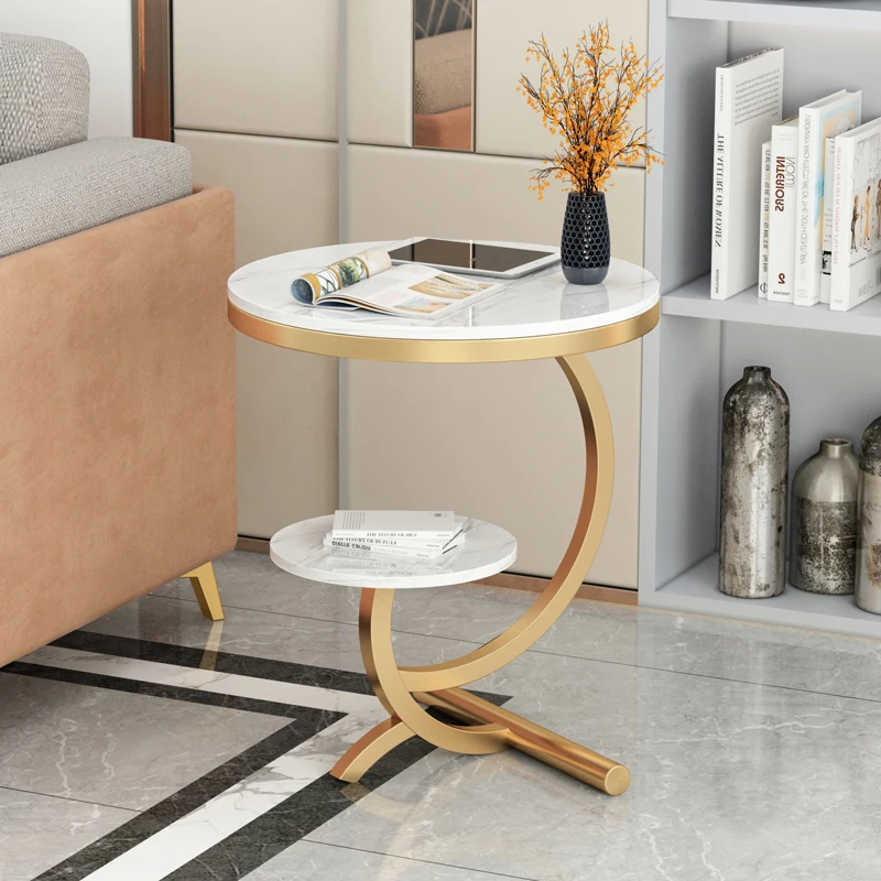 

Nordic marble postmodern living room coffee table minimalist modern sofa side corner desk creative round bedside small tea mesa
