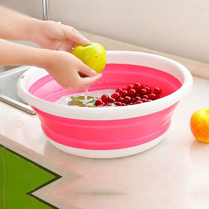 

Creative Foldable Washbasin High Quality Pp Flexible Glue Washbasin Outdoor Portable Travel Folding Basin
