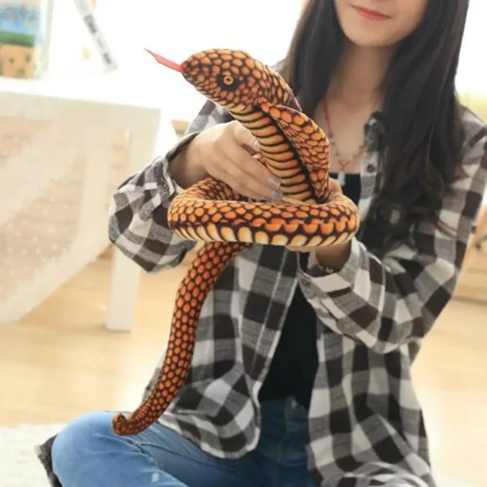 

1Pc Simulation Cobra Python Plush Spoof Toy Kids Snake Doll Gift Home Decoration Fun Shocker Novelty Gadgets Funny Toys