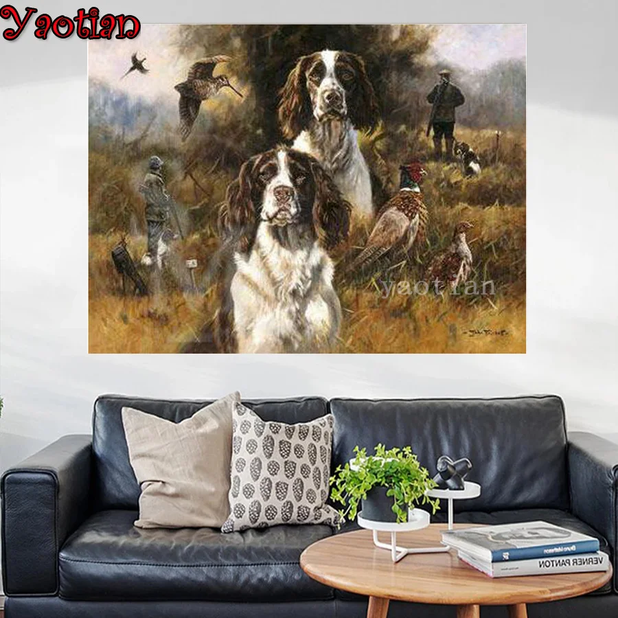 

Full Square Drill 5D Diy Diamond Painting English Springer Spaniel Hunter Diamond Embroidery Round Cross Stitch Diamond Mosaic