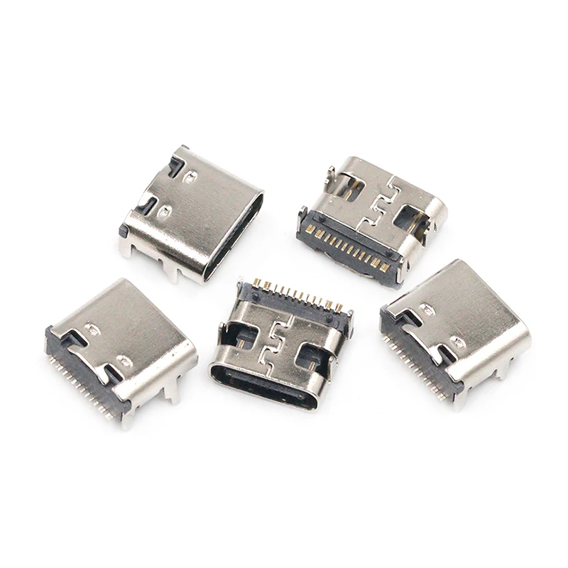 10 шт. SMT USB 3 1 Type-C 16-контактный гнездовой разъем для зарядного порта мобильный