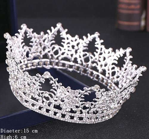 Silver В стиле барокко с украшениями в виде серебристых кристаллов и короны, свадебные аксессуары для волос свадебный венец тиара свадебная диадема головной убор Для женщин украшения для волос - Окраска металла: Silver