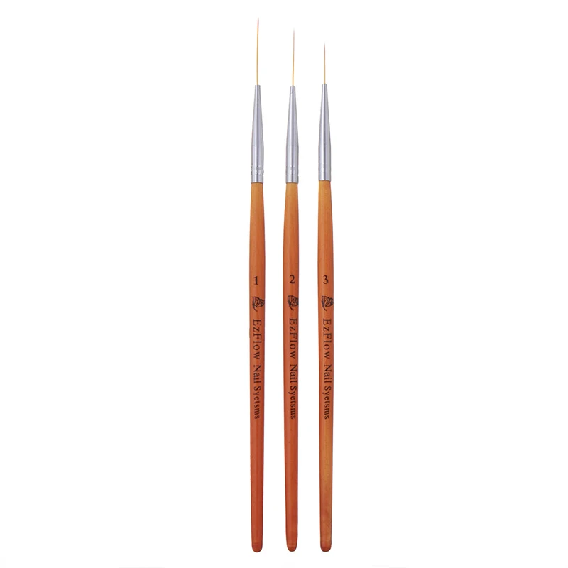 

3PCs Nail Art Brush Wooden Handle French Lines Stripe Flower Painting Drawing Liner Pen Manicure Tool