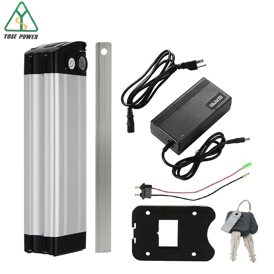 Батарея YOSE POWER Silver Fish Ebike 48В 36В 10ач 12 5ач с USB литий ионный аккумулятор для
