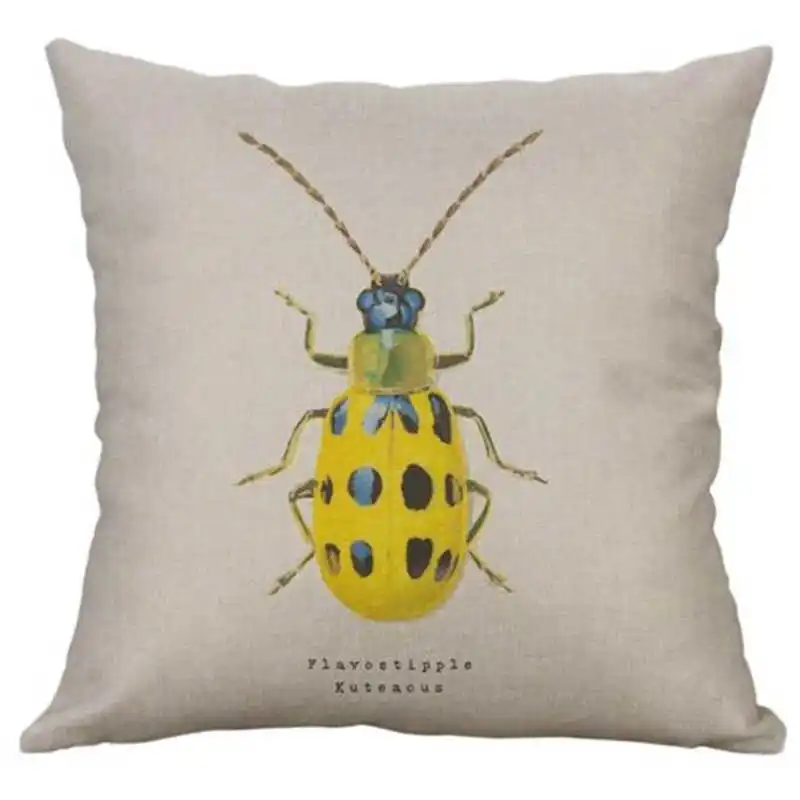 Чехол для дома наволочка декоративная насекомое 18 дюймов из льна с изображением