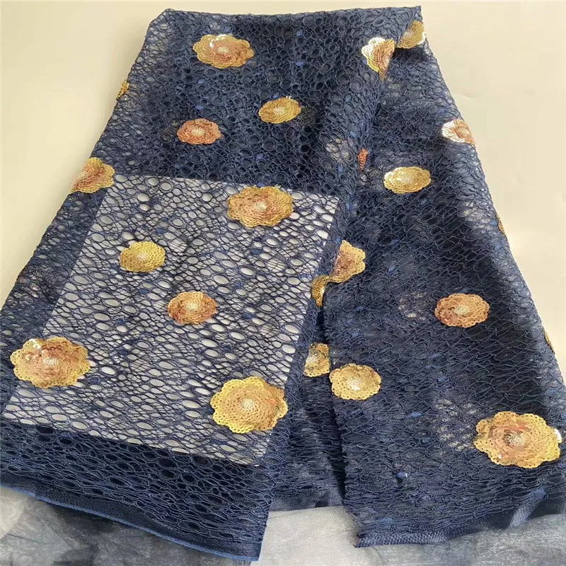 2020 новая красная/Золотая африканская кружевная ткань нигерийский гипюр с
