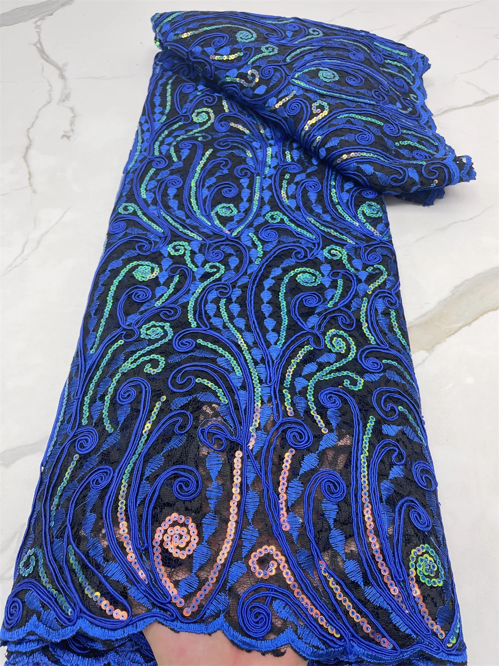 

Африканская кружевная ткань с блестками 2021, Высококачественная нигерийская сетчатая кружевная ткань, кружевная ткань с вышивкой, французс...