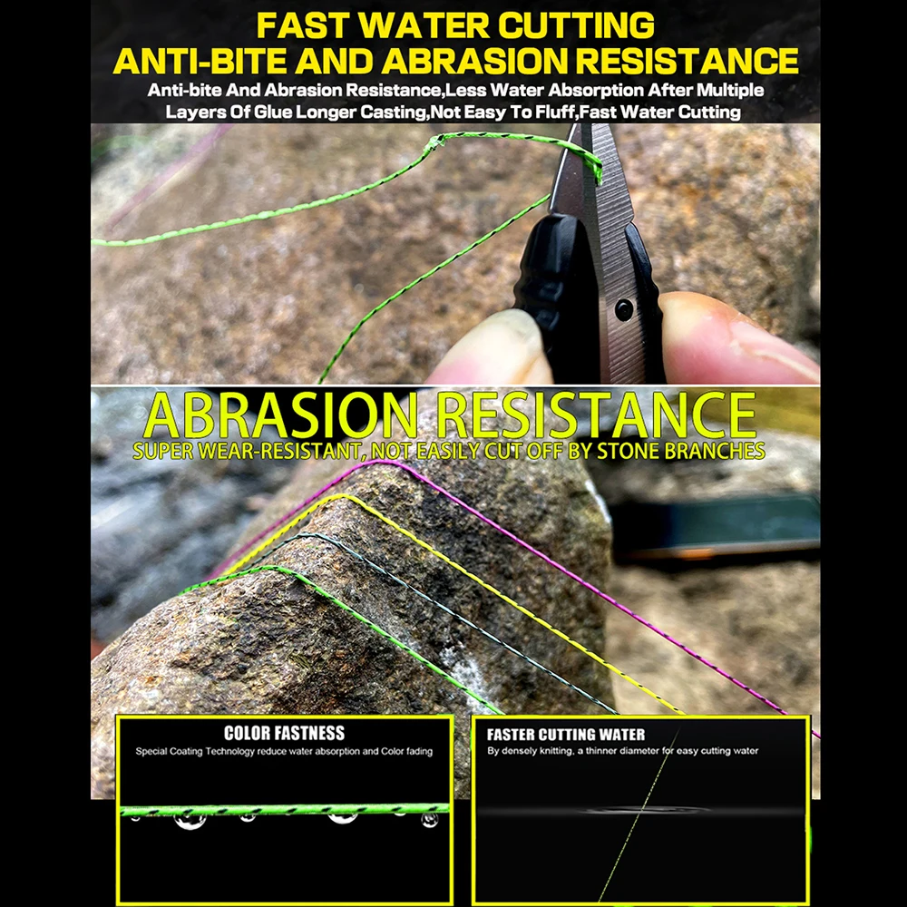 

JOF Fishing Line 300M 4 Strands Braided Fishing Line Camouflague Spotted Invisible Multifilament PE Wire 10 -80LB