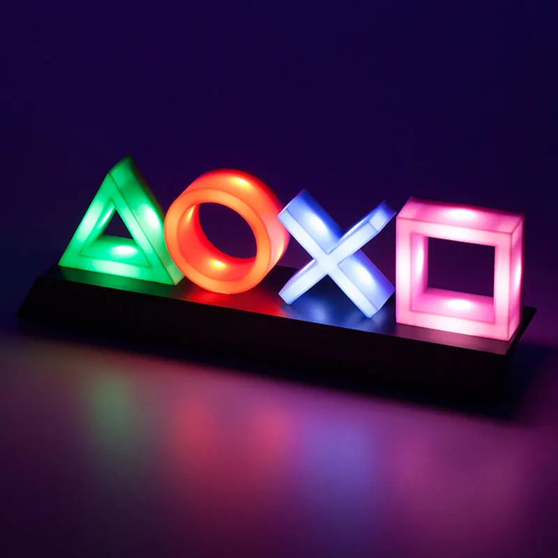 

4 Styles Playstation Sign Voice Control Game Icon Light Acrylic Atmosphere Neon With USB Cable KTV Bar Living Room Bedroom Decor
