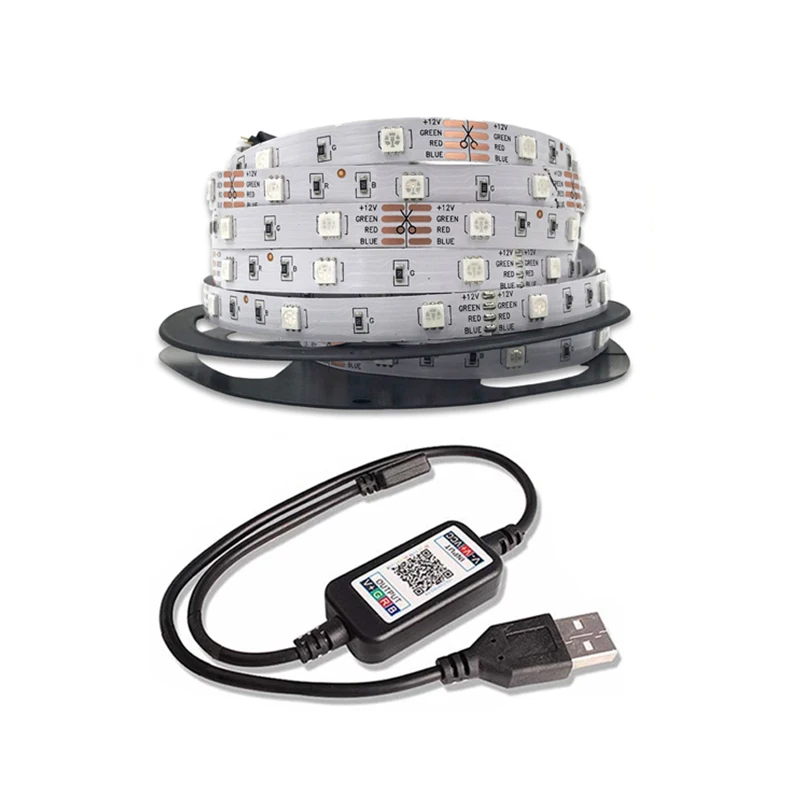 

5M Bluetooth USB LED Strip Light 5050 SMD DC 5V USB RGB Lights Flexible LED Lamp Tape Ribbon RGB TV Desktop Decoration