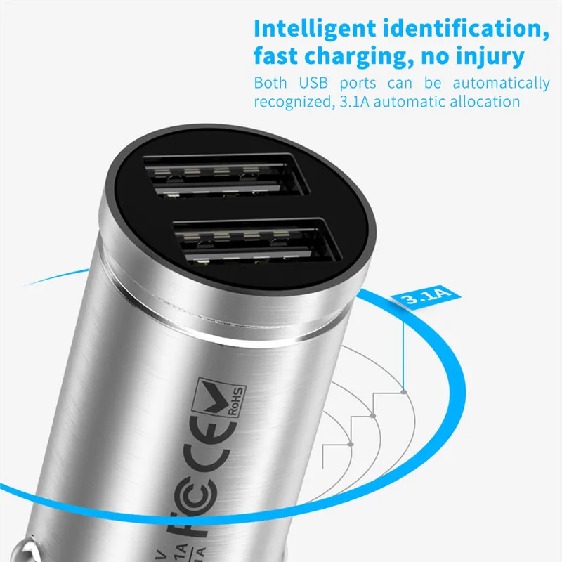 CHOETECH 5 V/3.1A двойное USB быстрое автомобильное зарядное устройство для Xiaomi Mi 9 huawei USB PD быстрое зарядное устройство для iPhone samsung Tablet автомобильное зарядное устройство