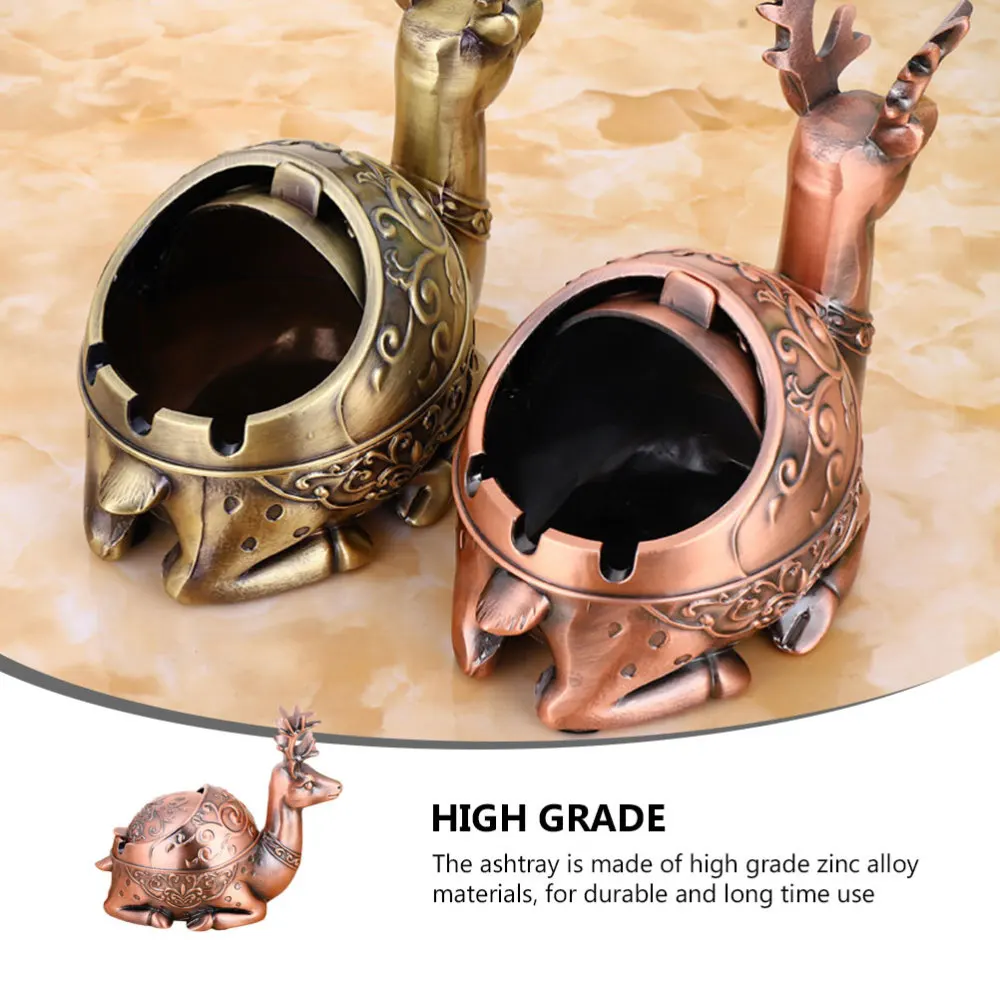 

1Pc Innovative Metal Ashtray Practical Desktop Deer Ashtray Decorative Ashtray
