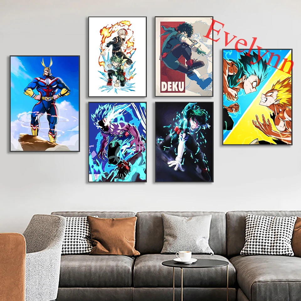 

Japanese Anime My Hero Academia Posters And Prints On Canvas Wall Art Picture For Modern Living Room Cuadros Home Decor Painting