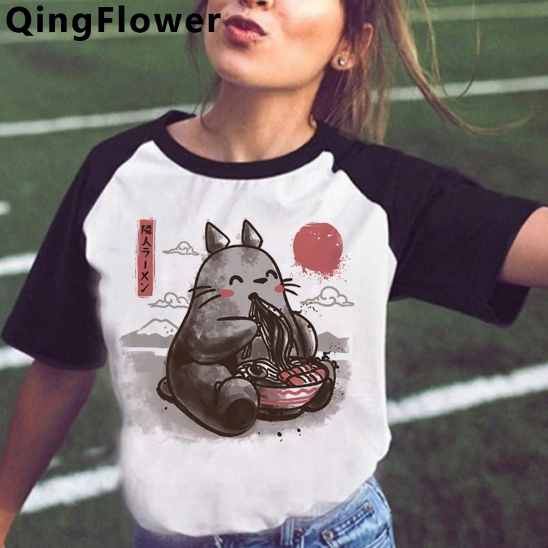 

Тоторо Studio Ghibli в виде милого героя аниме футболка Harajuku/женские Хаяо миядзяки; Kawaii футболка Топы с графическим принтом 90s футболка модные фут...