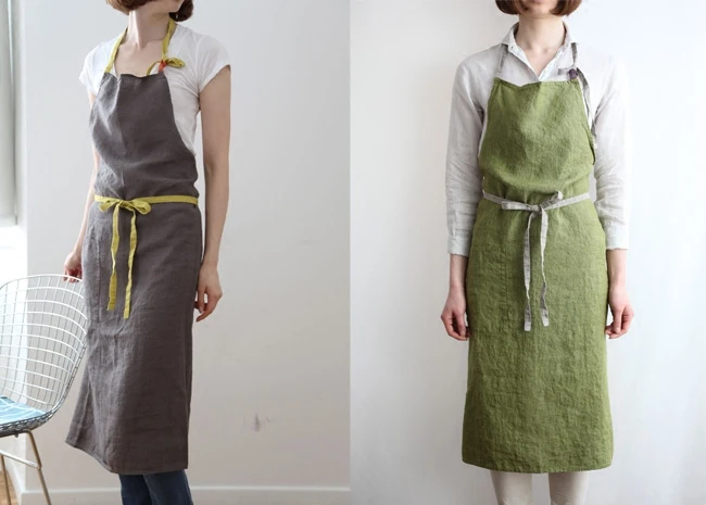 Бавер Премиум мода ручной работы японский Стиль передник из льняной ткани с