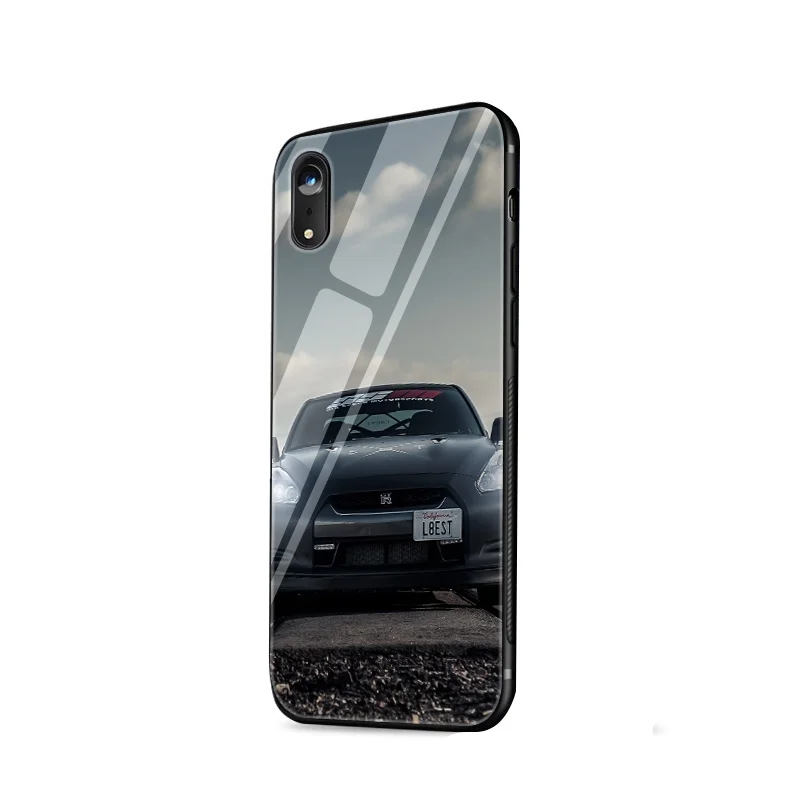 Desxz GTR SPORT CAR Tempered Glass Case for iPhone 5 5s SE 6 6s 7 8 Plus X XS Max XR Cover |