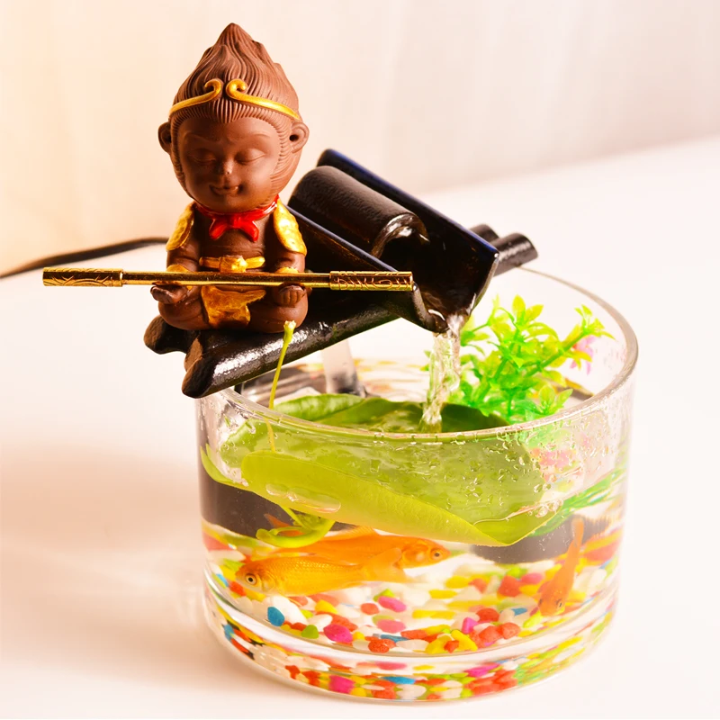 Настольный мини фонтан 110 В/220 В керамический стеклянный водяной для помещений