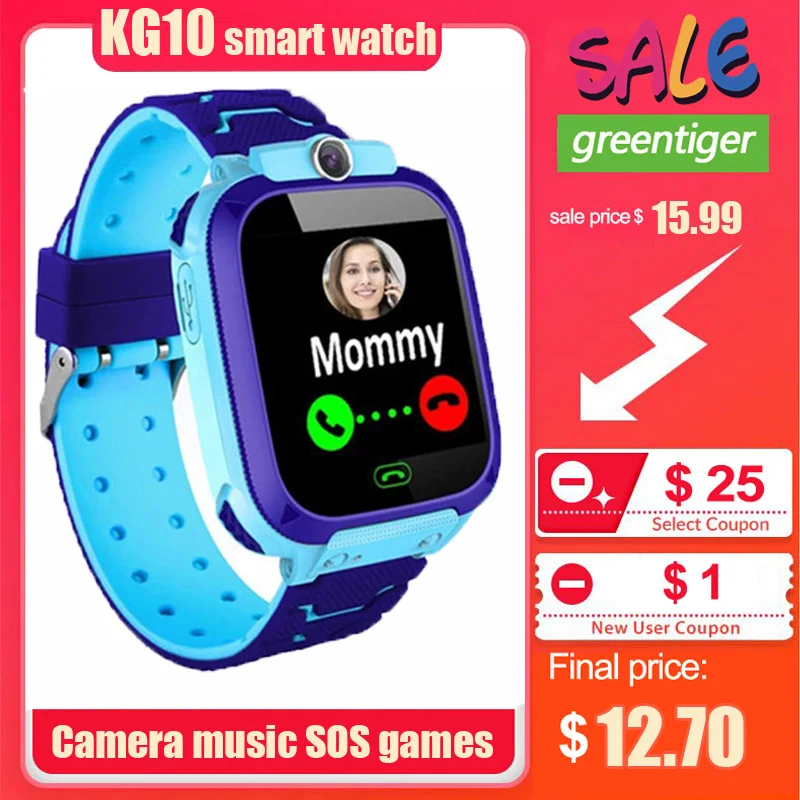 KG10 музыкальные Смарт часы для детей с камерой детские цветным сенсорным экраном