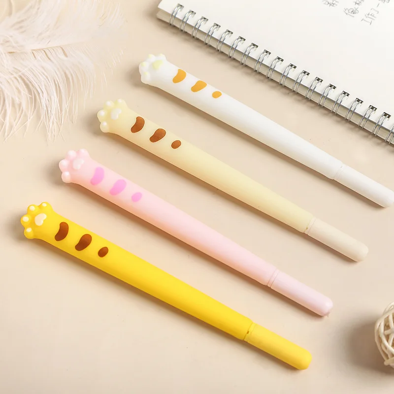 

TPST 4 шт. Kawaii Cat Claw, Мягкая силиконовая гелевая ручка, милая 0,5 мм ручка для подписи, Офисная и школьная письменная принадлежность, подарки