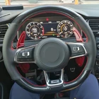 Рука сшитый Черный углеродного волокна Черная замша Чехлы рулевого колеса автомобиля для Volkswagen Golf 7 GTI  Golf R MK7  VW Polo GTI