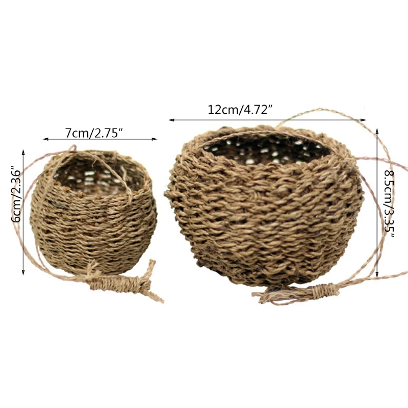 

Garden Plant Storage Basket Jute Rope Hanging Planter Woven Indoor Outdoor Flowe