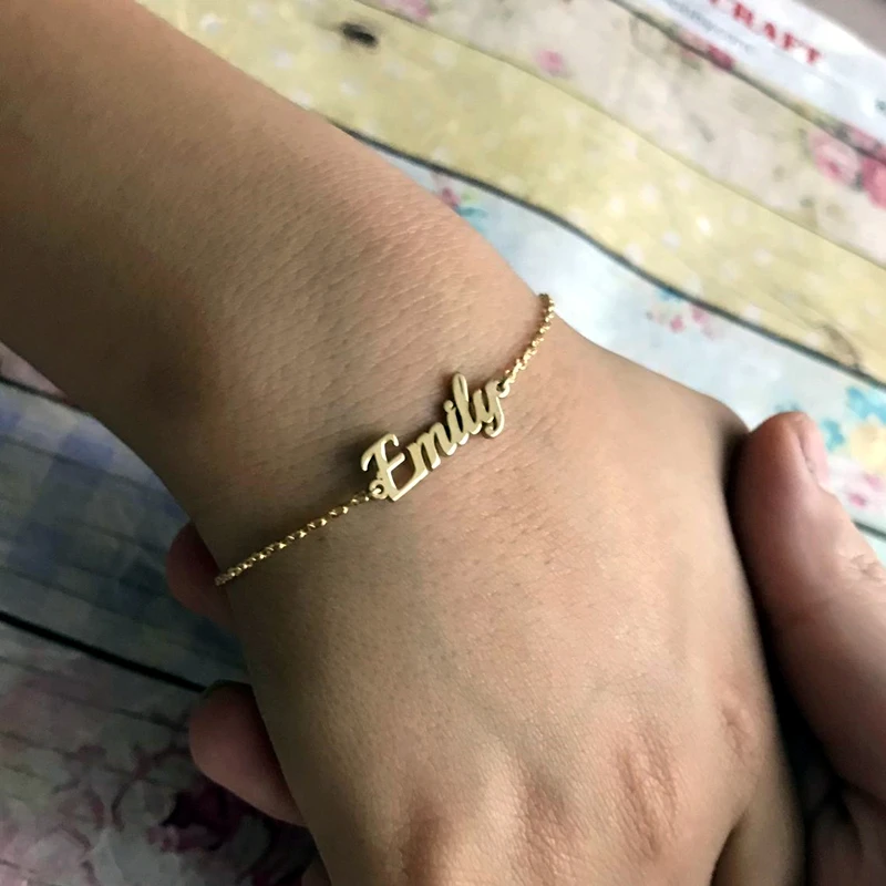 Пользовательское имя браслет из нержавеющей стали розовое золото табличка BFF Femme