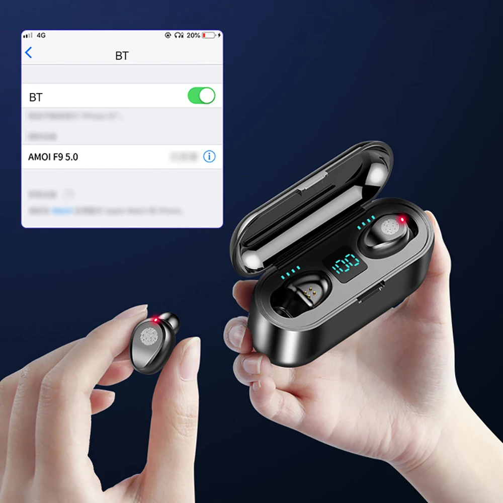Беспроводные Bluetooth 5,0 TWS наушники с цифровым Мощный светодиодный дисплей Mpow наушники-вкладыши стерео наушники с CVC8.0 и 2000 мАч power Bank
