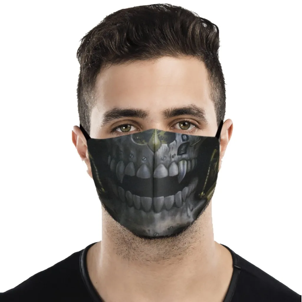 Моющаяся мужская маска с принтом черепа розы тканевая многоразовая против