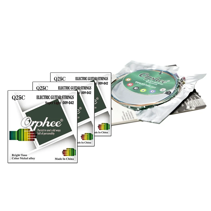 

Orphee 1 Set Electric Guitar Strings Hexagonal Core+Nickel Alloy Wound Great Bright Colorful Electric Guitar Strings