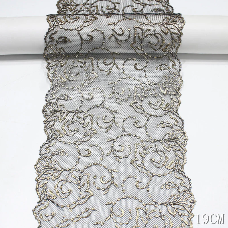 

30 ярдов вышитая кружевная отделка, черные и Золотые Нитки для нижнего белья, швейное ремесло, сделай сам, одежда, ткань, кружево, аксессуары д...