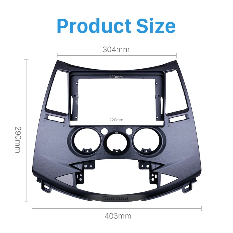 Автомобильная магнитола Seicane черная рамка 9 дюймов без зазора с двойной Din-рамой