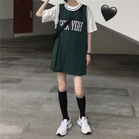 web celebrity t shirt womens sleeveless vest basketball uniform medium length 2020 new fashion two piece suit sports clothes