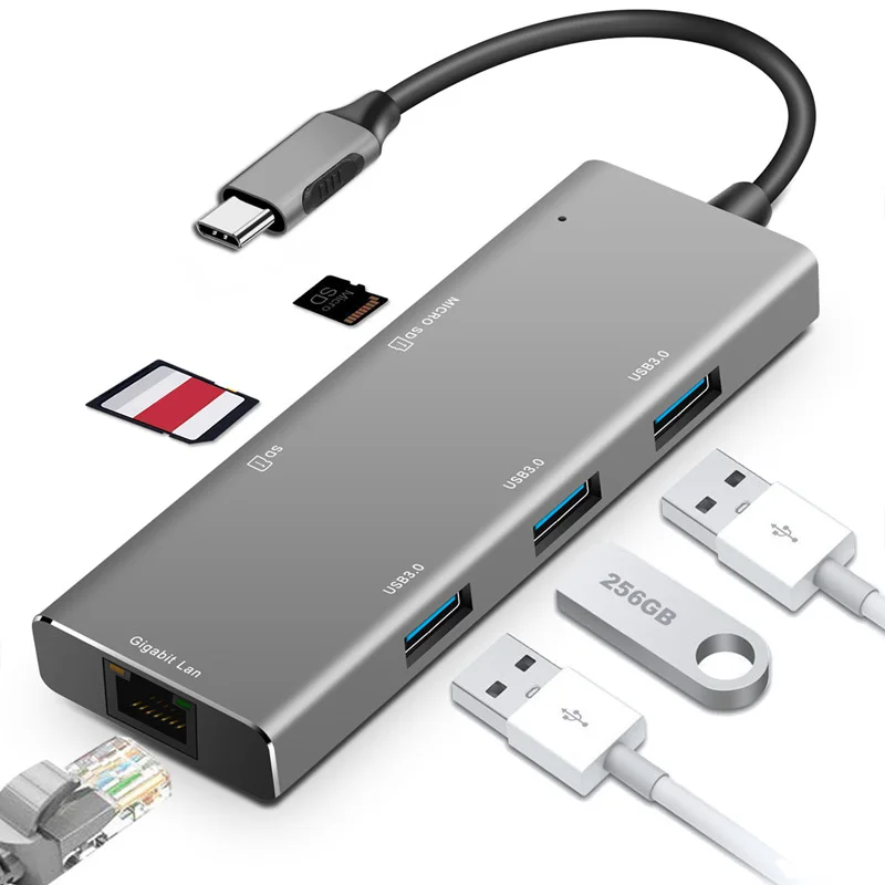 Type-C 3 1 док-станция алюминиевая многофункциональная Pro HUB к HDMI/SD/USB 3.0X 3/TF |