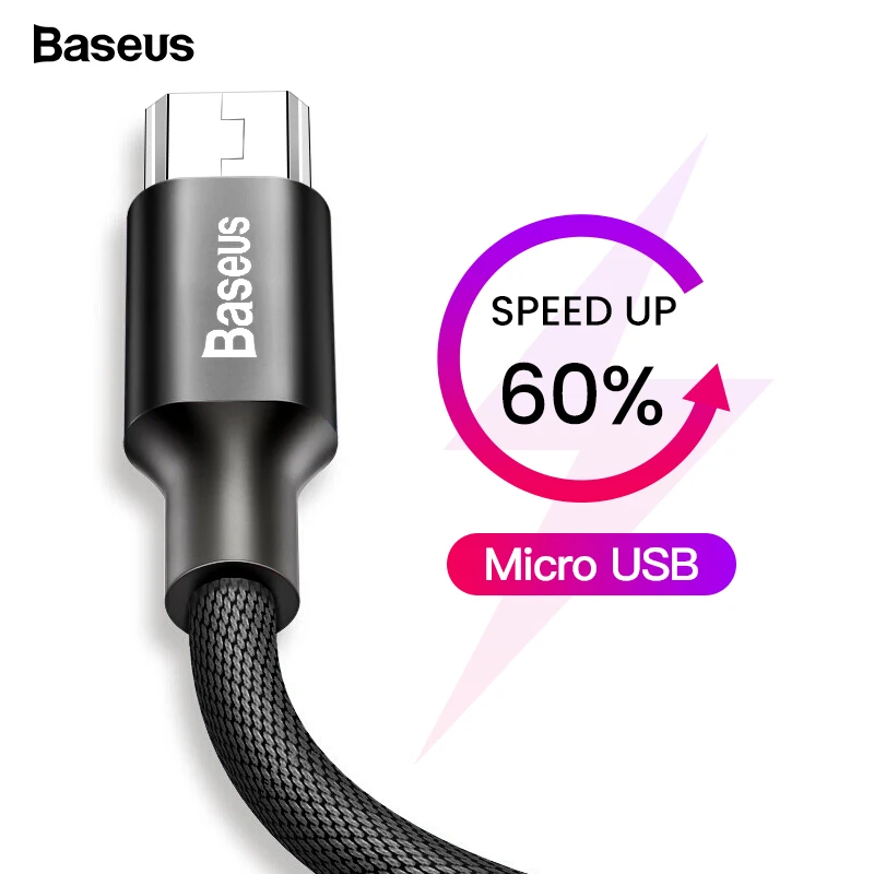 Кабель Micro USB Baseus для быстрой зарядки, кабель для зарядного устройства Microusb для samsung, Xiaomi, кабель для передачи данных, кабели для мобильных телефонов на базе Android, 1 м, 2 м