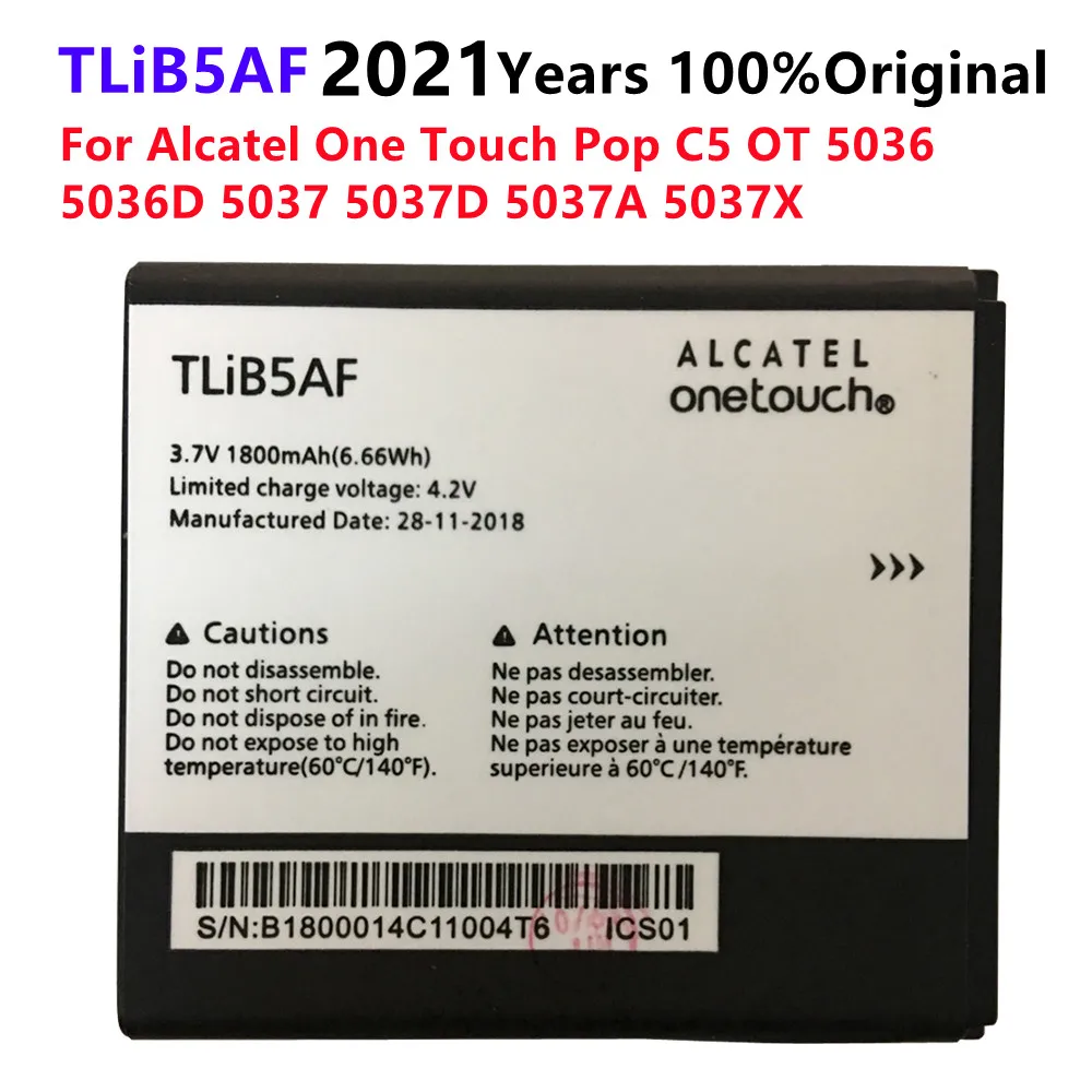 

1800 мАч! Новый TLiB5AF Батарея для Alcatel One Touch Pop C5 OT 5036 5036D 5037 5037D 5037A 5037X