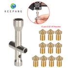 Мини-гаечный ключ KeePang E3D V6 M2 M2.5 M3 M4 + 10 шт. насадок E3D V6 0,4 мм, шестигранная насадка V6 1,75 мм, нить PLA ABS