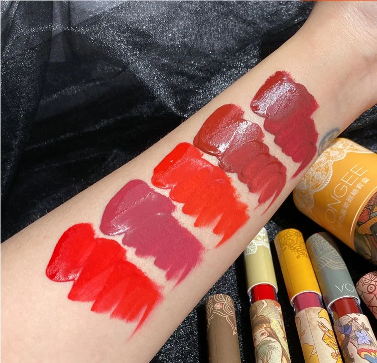 Водостойкий нюдовый матовый бархатный глянцевый блеск для губ 5 шт./компл. помада