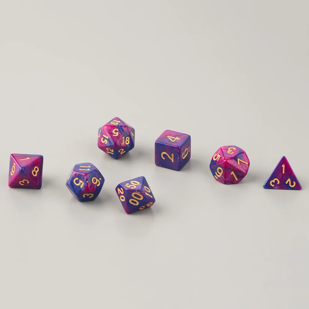 

7pcs Dual-Color Magic Tricks Dices D4 D6 D8 D10 D12 D20 Multi Sided Game Role Playing Dual Color Dices