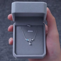 aurora dream snowflake necklace woman clavicle chain fairy rhinestone student bestfriend necklace birthday gift