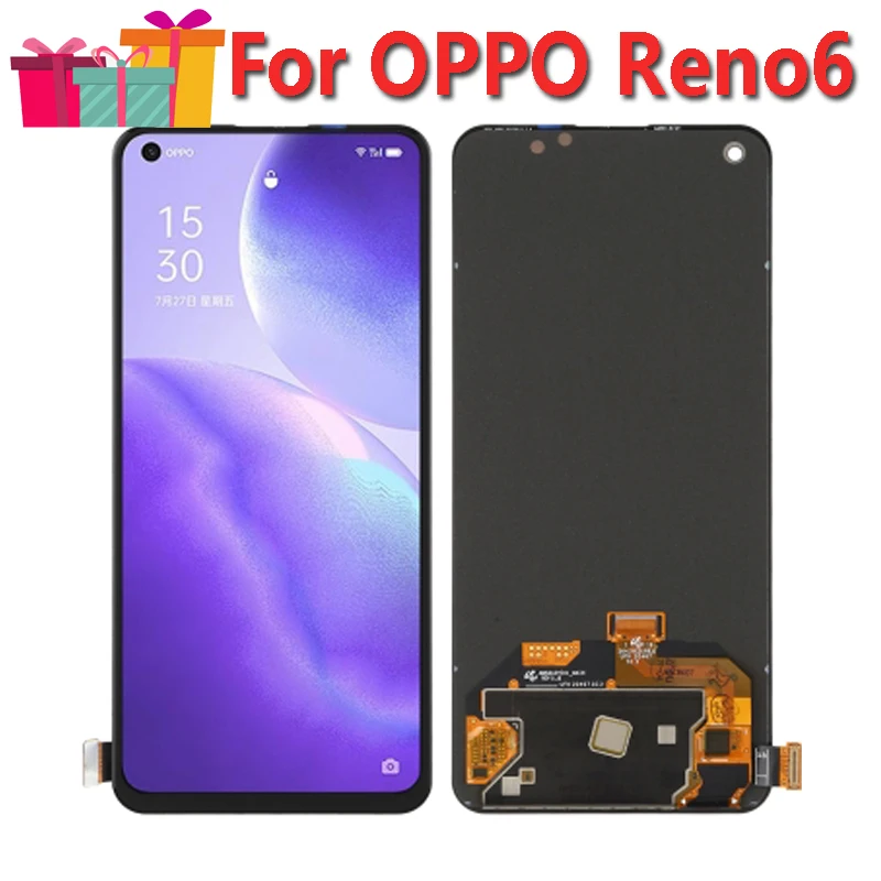 Pantalla AMOLED Original de 6,43 pulgadas para OPPO, piezas de repuesto de montaje de digitalizador con pantalla t&aacute;ctil LCD, PEQM00, CPH2251, 5G-0