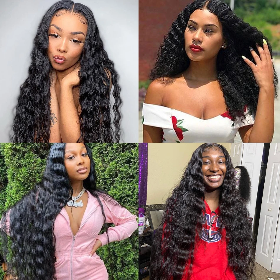 

Deep Wave Human Hair Bundles 1/3/4 Malaysian Long Deep Curly Wave Remy Human Hair Weave Bundle Deals Hair Extension For Women