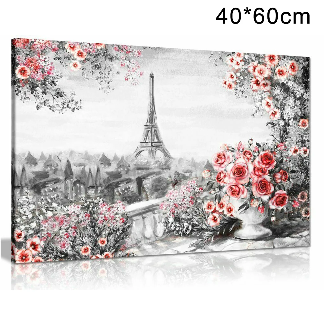 

Red Roses Print Painting Unframed Wall 40*60cm Art Black White Landscape