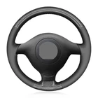 Чехол рулевого колеса автомобиля Мужская прошитая вручную обувь черного цвета из натуральной кожи и замши, для автомобилей VolksWagen VW Golf 4 Passat B5 1996-2003