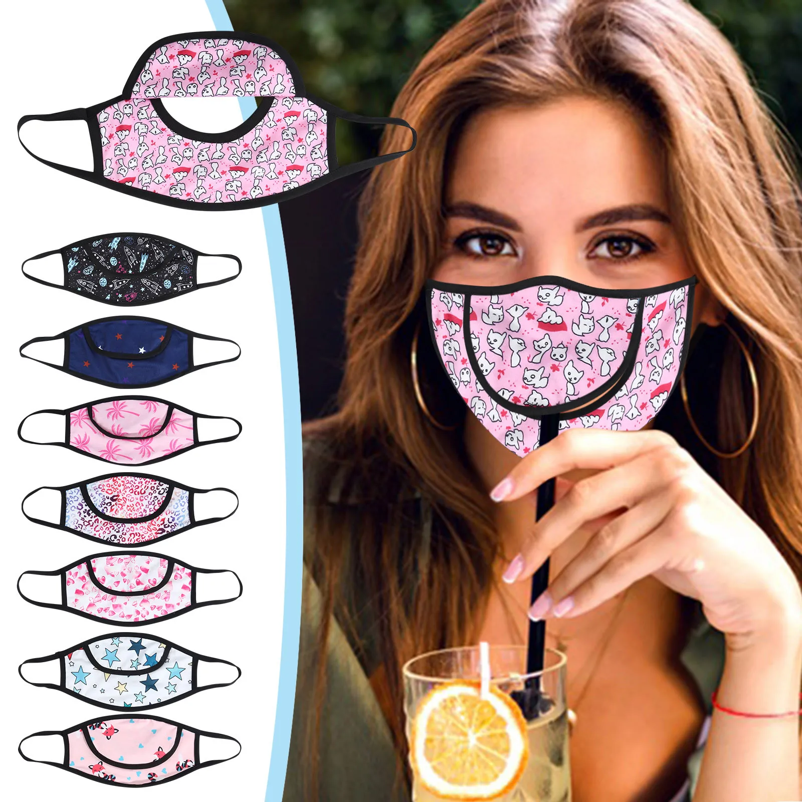 Взрослый застежка молния с открытым лицом маски пыленепроницаемый защитный