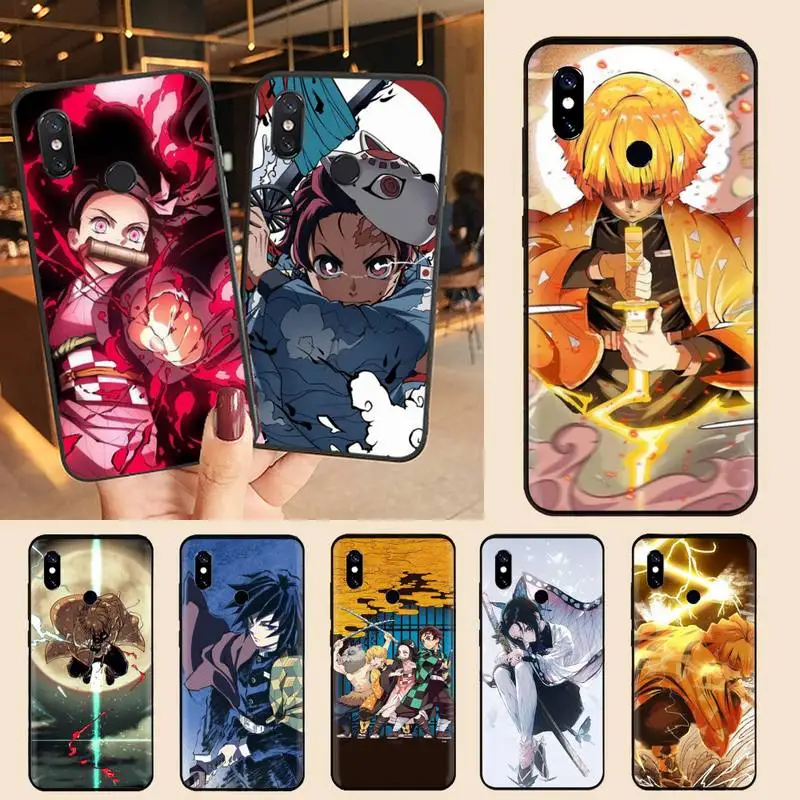 

demon slayer japan anime Phone Case For Xiaomi Redmi note 7 8 9 t max3 s 10 pro lite Luxury brand shell funda coque