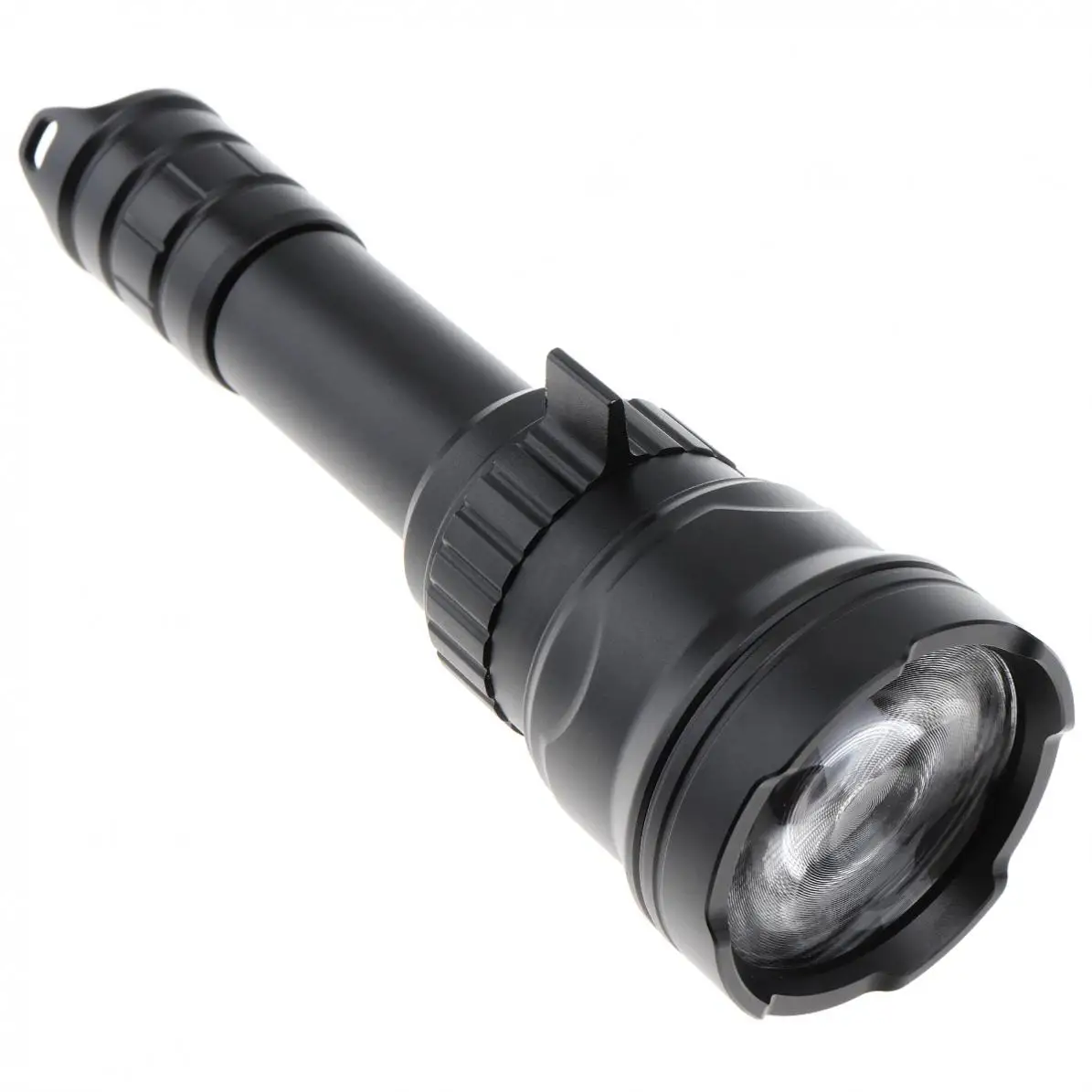 

B198 Hand Held Rotary Focusing LED Outdoor Hunting Flashlight with White+Red+Green Three-color Light+Remote Pressure Switch