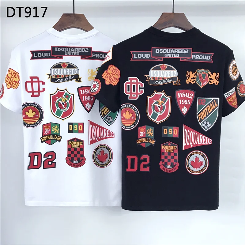 

2021 new Dsquared2 printed short-sleeved T-shirt men's letter mirror printing D2 fashion trend summer tide L0917
